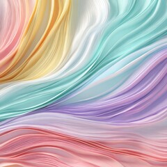 Obraz premium Abstract Pastel Wave Background Soft Pink Purple Blue and Yellow Swirls Perfect for elegant designs and dreamy visuals