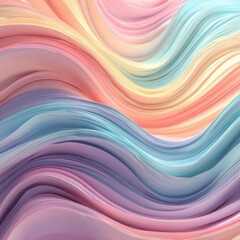 Obraz premium Abstract Pastel Wave Background Swirling Layers of Soft Colors in a Smooth Elegant Design