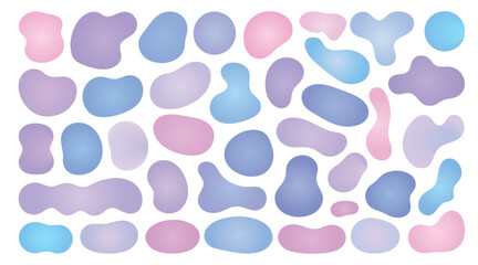 Organic shape round form set. Liquid organic blob