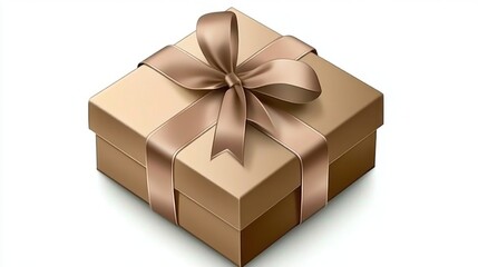 Square gift box with a satin ribbon bow