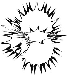 Five explosion patterns grouped and merged into a cohesive and energetic abstract design.