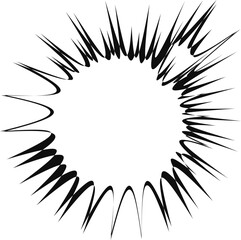 Graphic format of an explosion containing several explosion outbreaks arranged in a loosely connected structure.