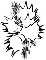 Complex group of explosion shapes merged into a unified abstract formation with dynamic energy patterns.