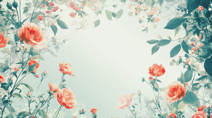 watercolor botanical Lisianthus flowers texture template background.Elegant wedding invitation card background . Minimal hand painted Design for wedding or Valentine's Day