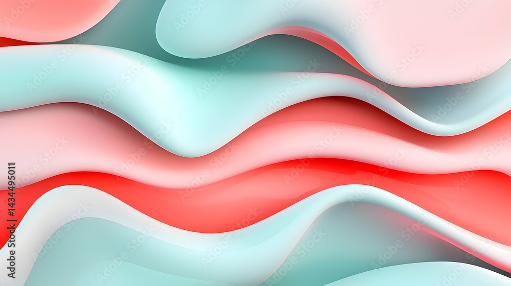 Aufkleber soft liquid green and red gradient color motion abstract background