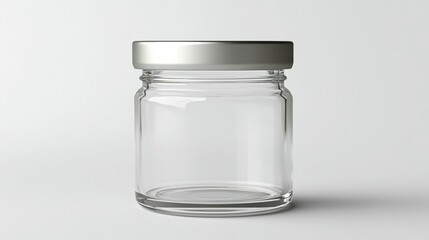 Empty Glass Jar with Metal Lid