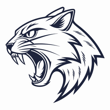 Angry feline head graphic