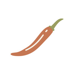 Red hot pepper in flat design. Chili or cayenne ingredient for spice. Vector illustration isolated.