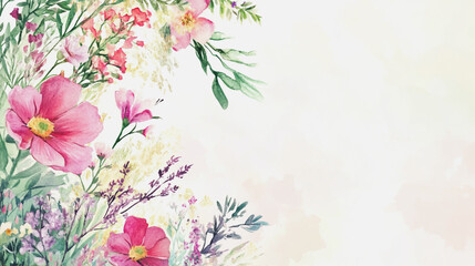 watercolor botanical Lisianthus flowers texture template background.Elegant wedding invitation card background . Minimal hand painted Design for wedding or Valentine's Day