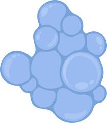 Merged and grouped blue soap bubbles with a connected appearance, emphasizing spherical shapes and reflections.