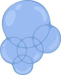 Set of soap bubbles merged into a unified shape, reflecting a fluid and abstract design.