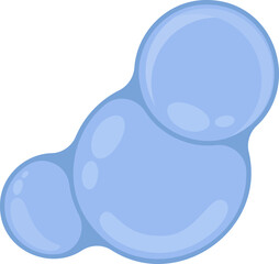 Three soap bubbles combined into a single reflective, fluid-like form.