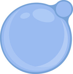 Pair of soap bubbles, one large and one small, merged in a fluid, reflective shape.