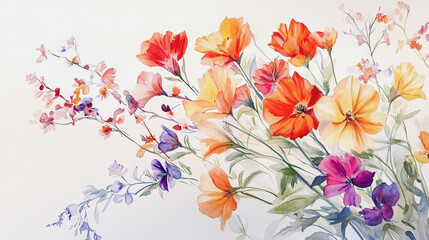 watercolor botanical Lisianthus flowers texture template background.Elegant wedding invitation card background . Minimal hand painted Design for wedding or Valentine's Day