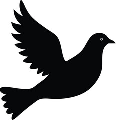 Obraz premium Silhouette Pigeon Bird Flying Position Clip rt