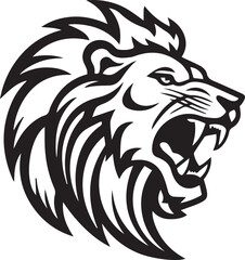 Silhouette  Roar Lion Face Clip art