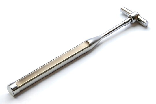 Close up shot of a metal soil sampler tool with a t shaped handle on a white background surface. Photos, Standard Content, isolated Assets, isolated,  Horizontal,