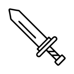 Fototapeta premium Simple outlined sword illustration in black and white 