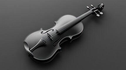 Obraz premium Violin rests on a grey surface. Perfect for art, design, and music concepts