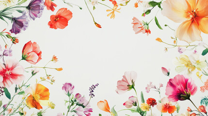 watercolor botanical Lisianthus flowers texture template background.Elegant wedding invitation card background . Minimal hand painted Design for wedding or Valentine's Day