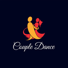 romantic couple dance logo design logo vector