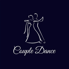 romantic couple dance logo design logo vector