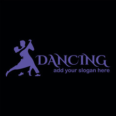 romantic couple dance logo design logo vector