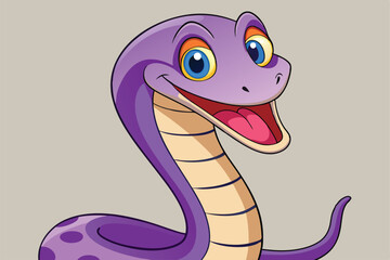 Fototapeta premium vector illustration of a cartoon-style cobra snake.