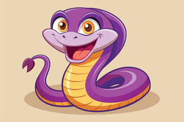 Fototapeta premium vector illustration of a cartoon-style cobra snake.