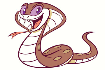 Fototapeta premium vector illustration of a cartoon-style cobra snake.