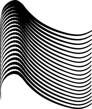 A dense composition of irregular wavy parallel lines forming a textured abstract pattern.