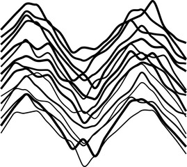 Wavy lines arranged to resemble air currents and wind movement.