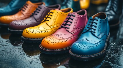 Unique Mens Footwear Designs Displayed in Vibrant Colors