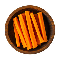 carrot on a wooden background  isolated on transparent white background, clipping path