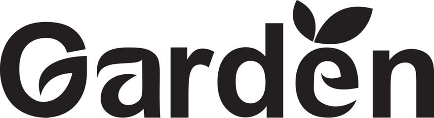 garden  typography motivational text garden logo design