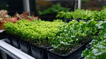 Hightech robot caring hydroponic crops