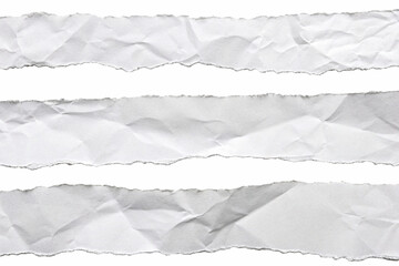 Obraz premium White ripped paper torn edges strips isolated on transparent background