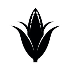 Corn Vegetable Minimal Silhouette Art