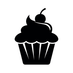 Cupcake Black Vector Silhouette Design
