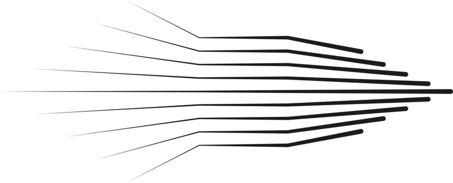 A line converging with a three-dimensional effect, emphasizing direction and depth.