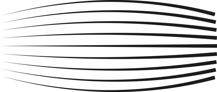 Eighteen thickened parallel lines expanding outward with a sense of strong direction.