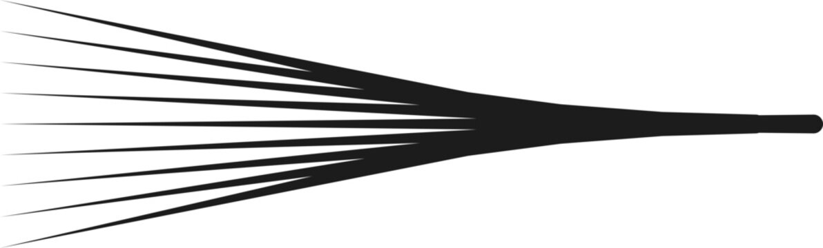 Lines directed inward, meeting at a single convergence point, forming a focal structure.