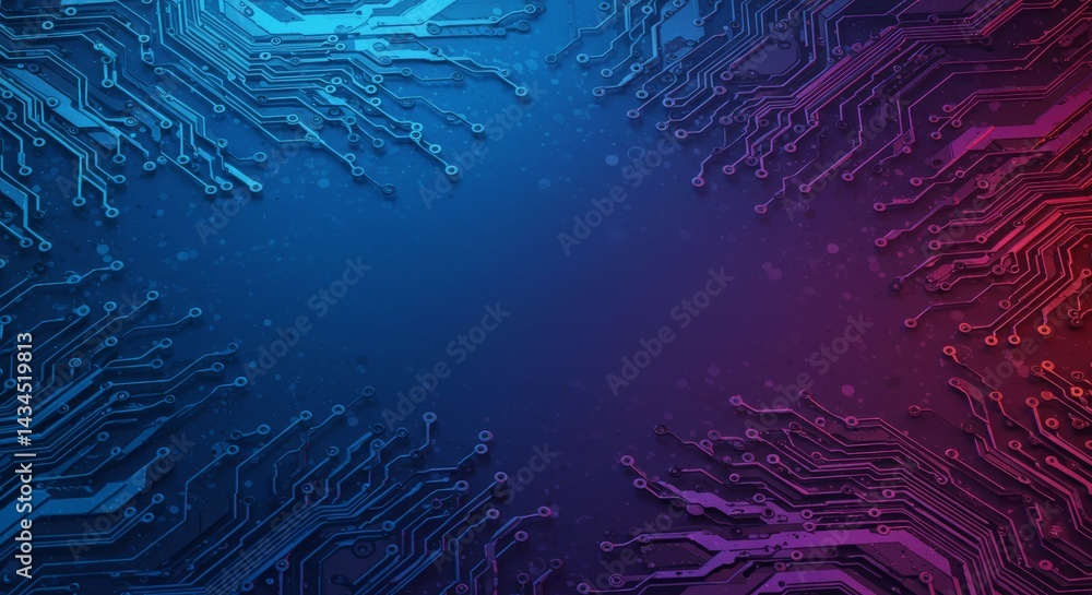 Poster abstract circuit board background - a vibrant abstract featuring a circuit board design in shades of