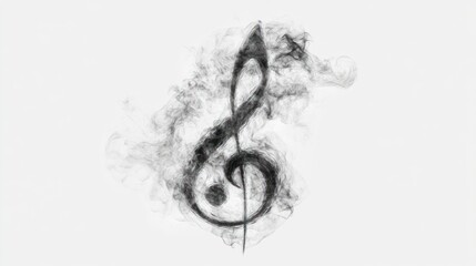 Fototapeta premium Smoke Treble Clef Music Note Abstract Design (2)