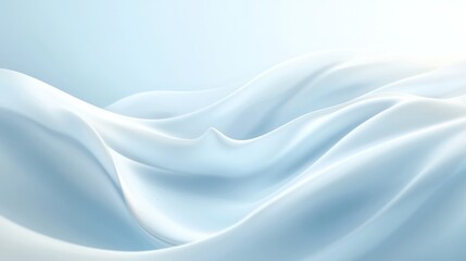 Soft blue fabric waves, elegant background, abstract design, website header
