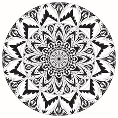 A mandala rose design silhouette vector style illustration