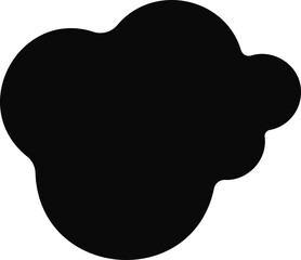 Group of five black circles with irregular edges forming an abstract rounded shape.