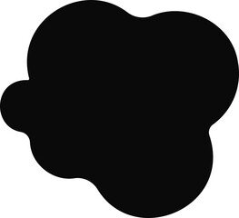 Merged group of black circular spots with irregular edges, forming a cohesive abstract shape.