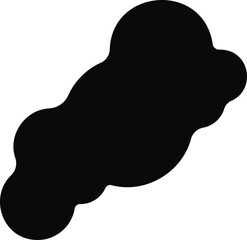 Arrangement of six black circles with rounded edges grouped together in an abstract, cloud-like form.