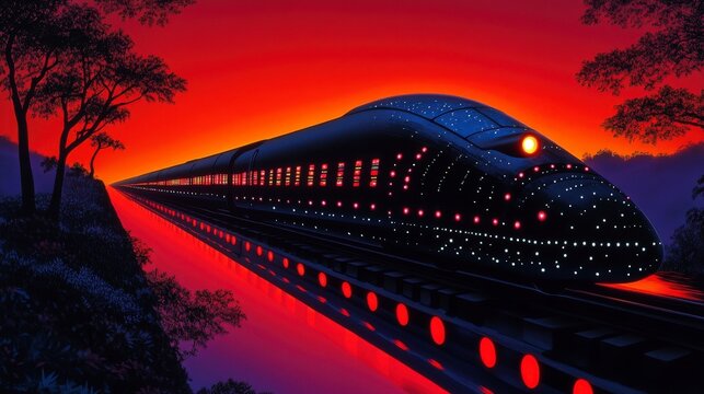 Streamliner at Sunset